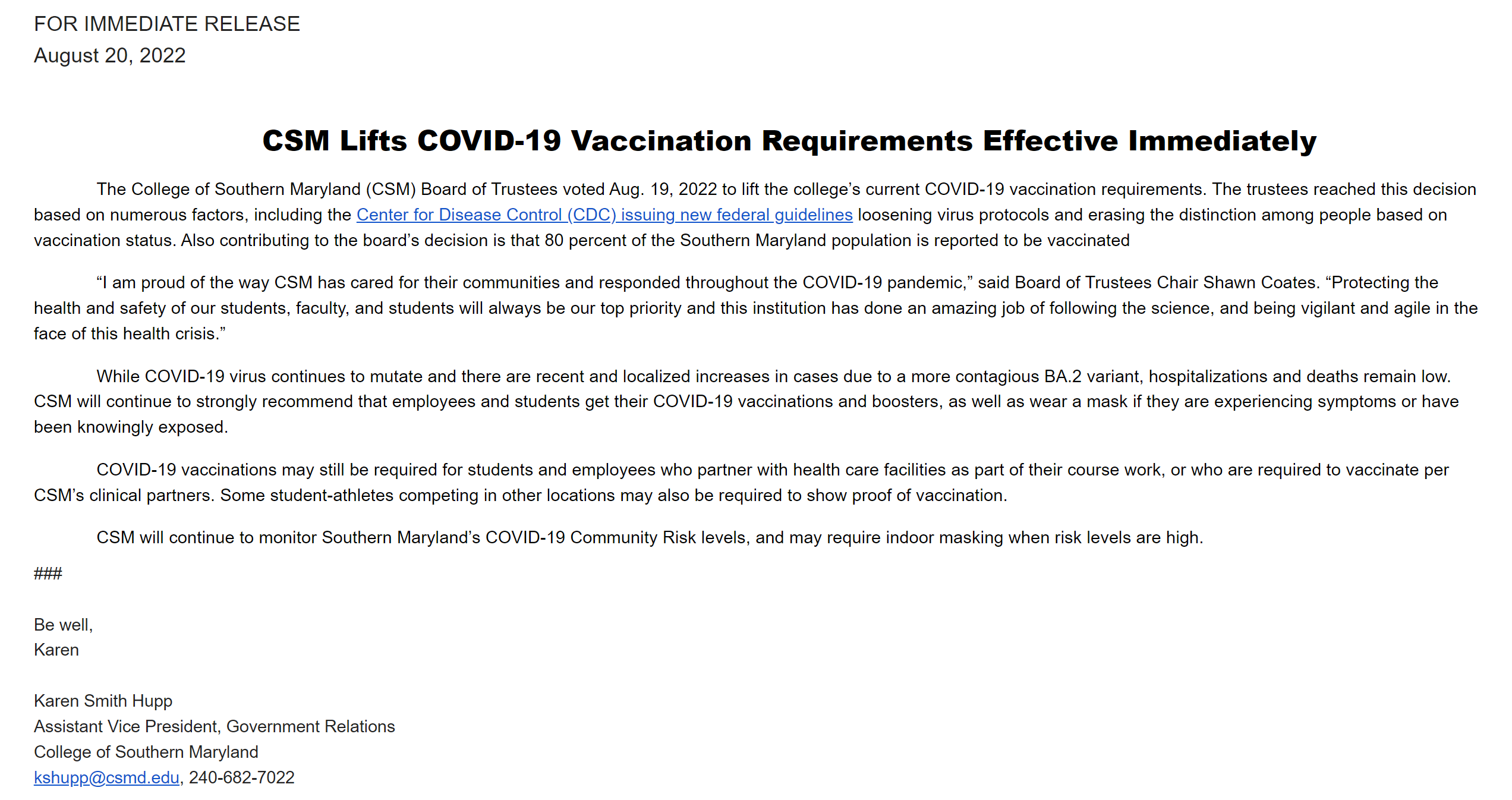 CSM Reverses Mandate! 2022