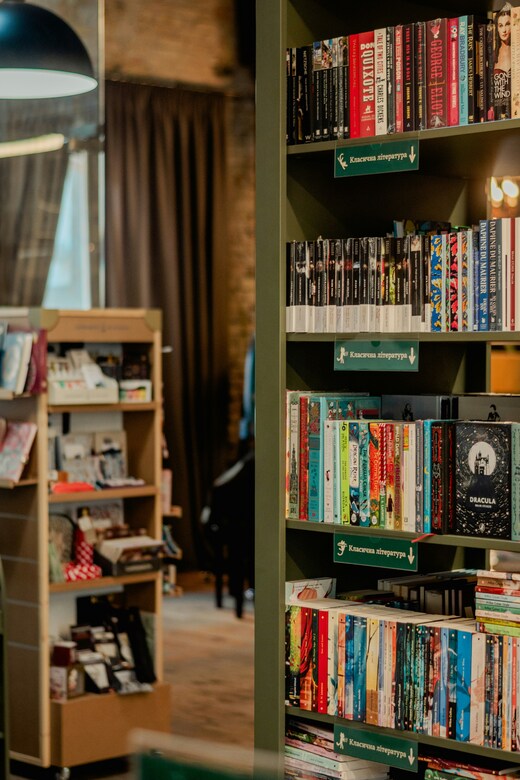 Library scene showing people reading and learning