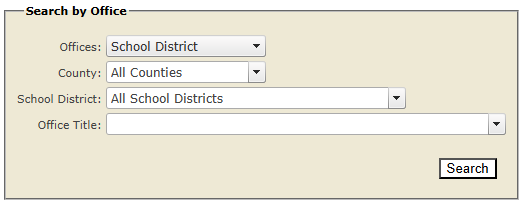 screenshot of candidate search for school board position