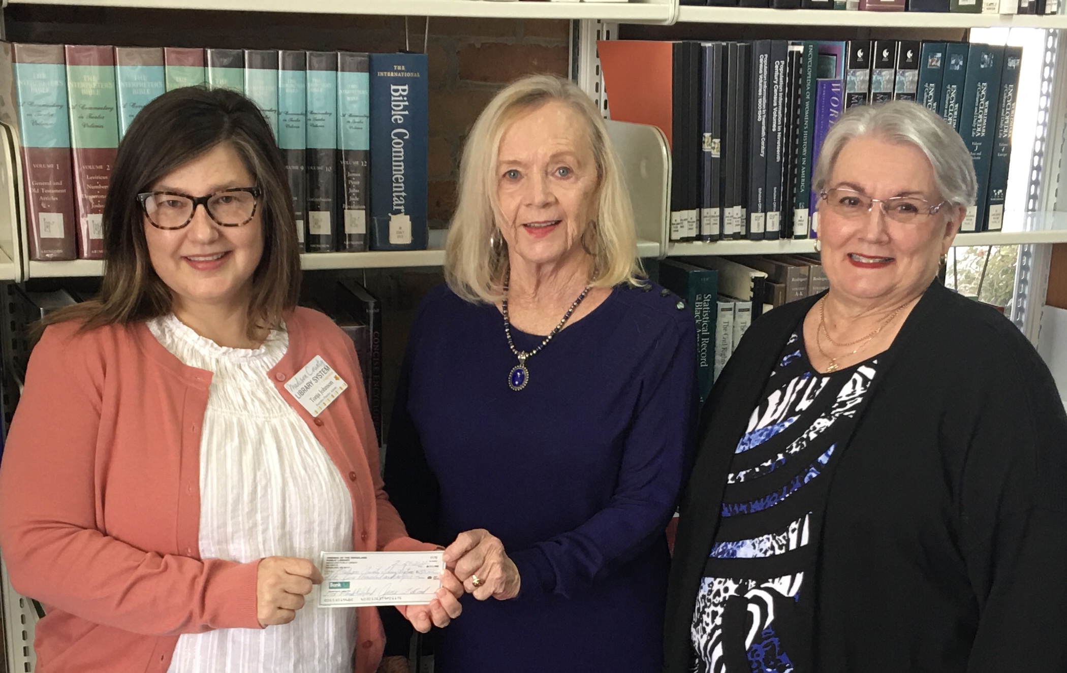 Friends of Ridgeland Library presenting a check to library staff.