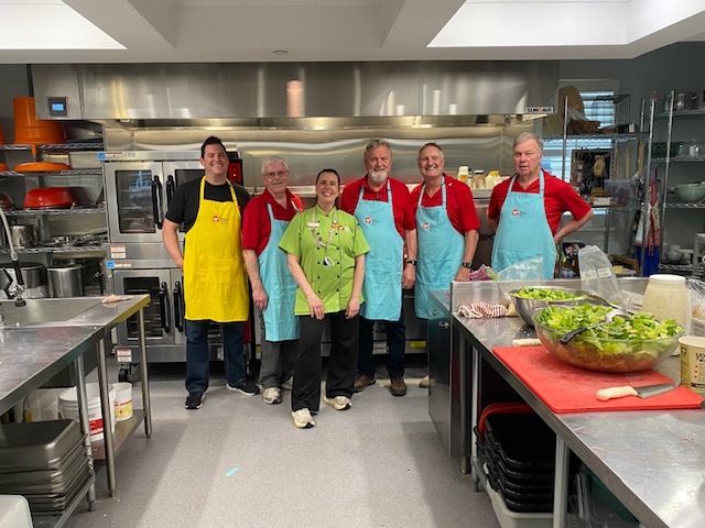 Steve Lehman with community kitchen volunteers