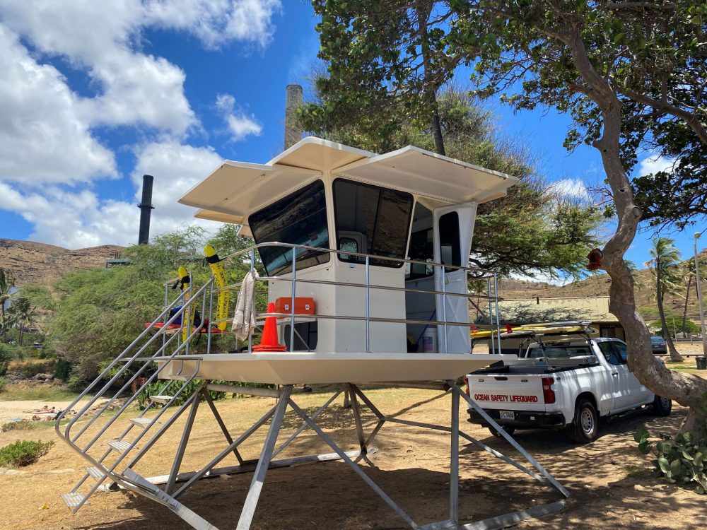 Andria Tupola Priorities - ocean safety - lifeguard stand