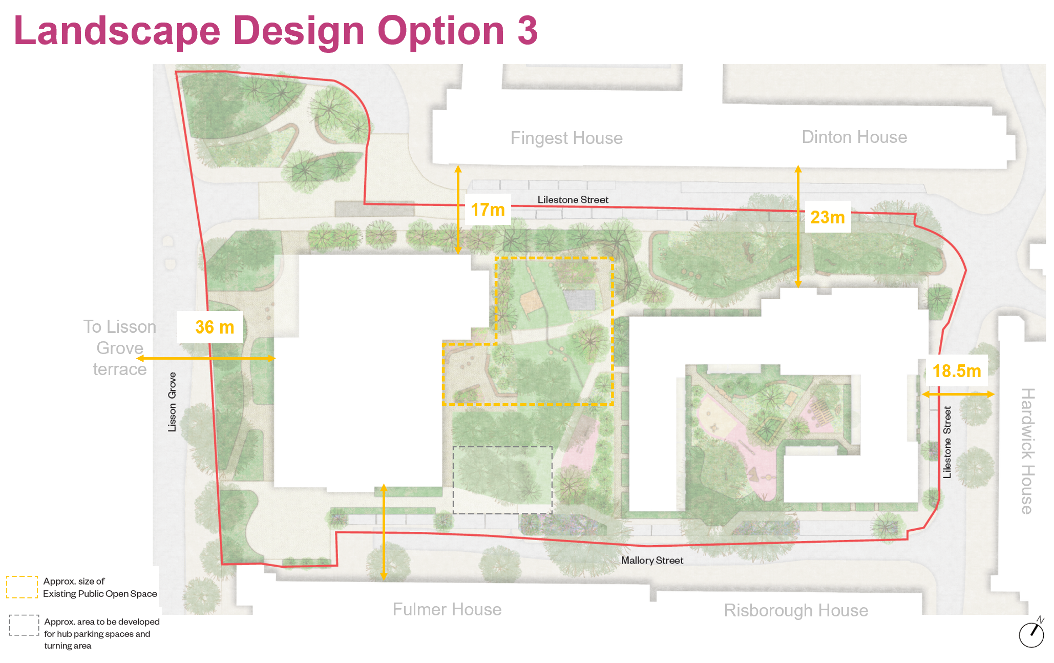Option 3 landscaping proposals
