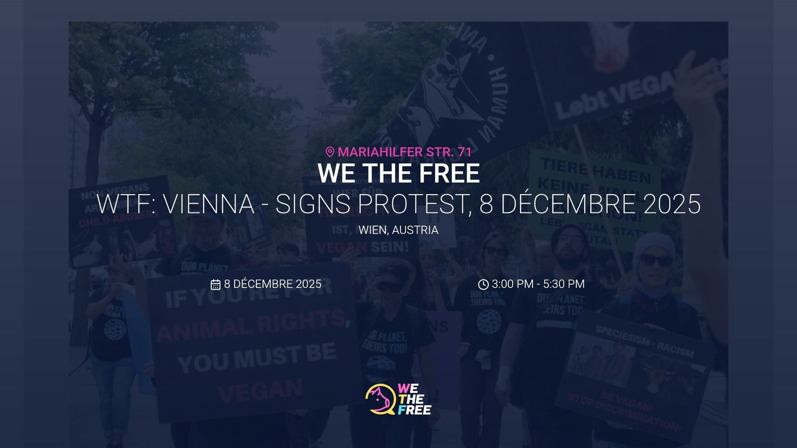 WTF: Vienna - signs protest, 8 décembre 2025