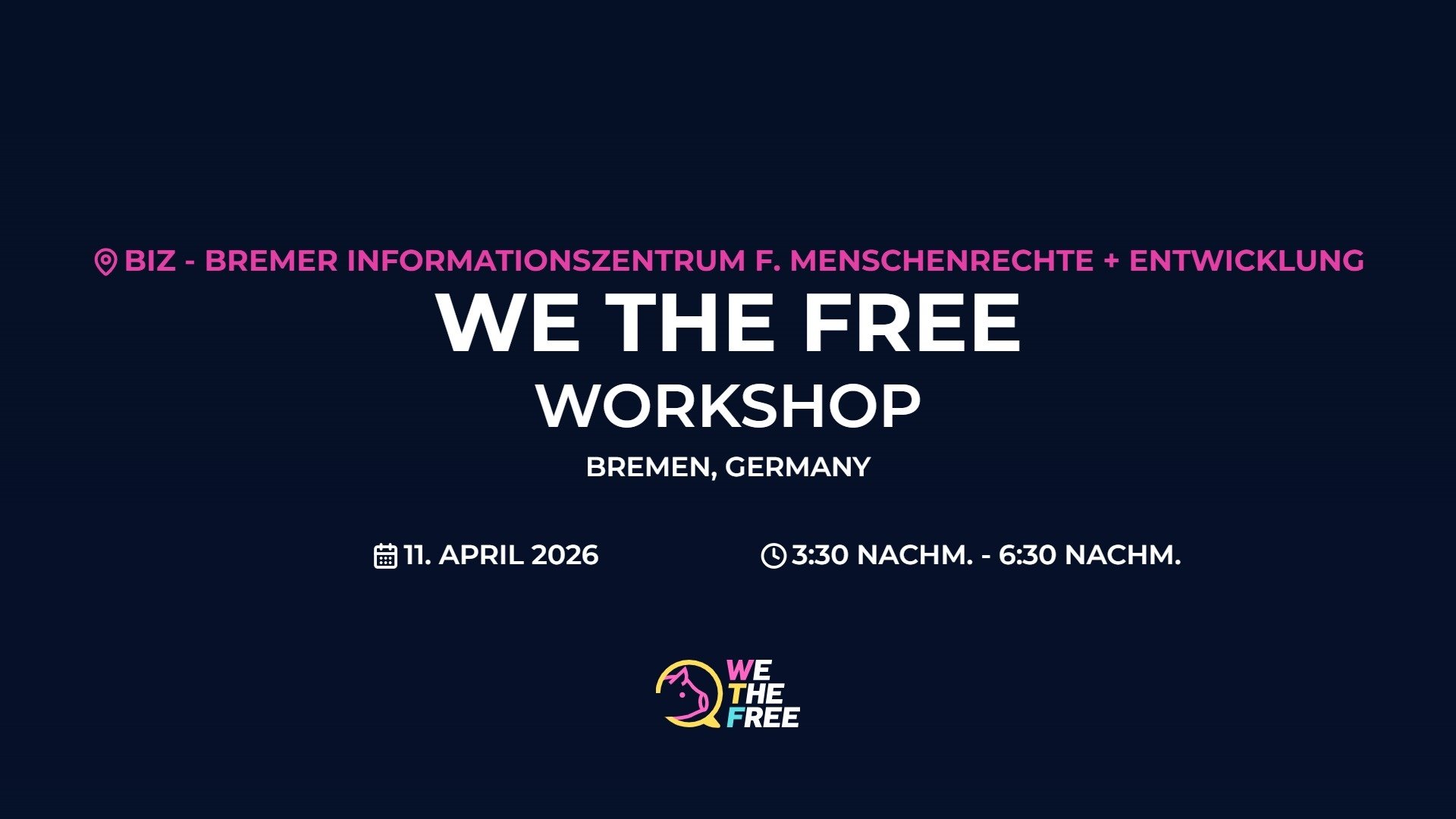 WTF: Bremen, Germany - Test Outreach Training, 11. April 2026