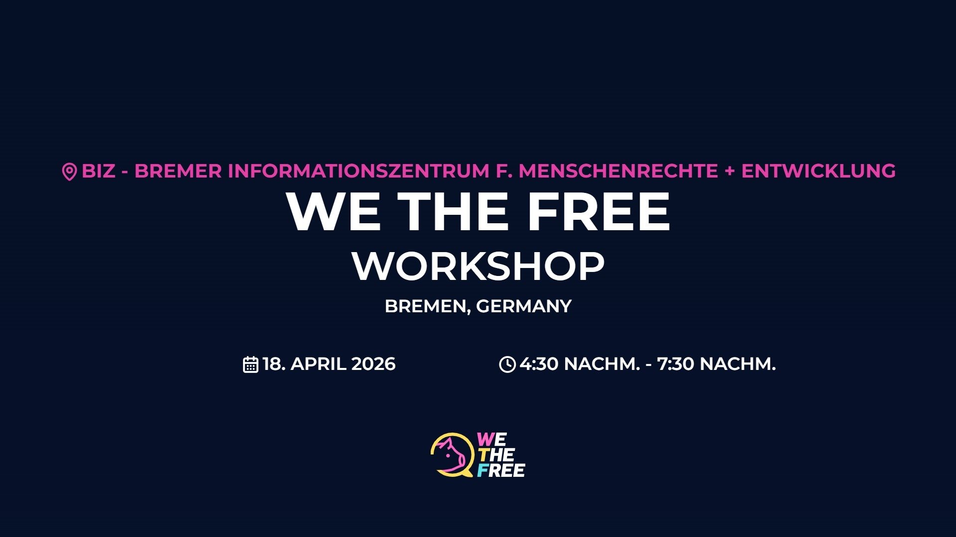 WTF: Bremen, Germany - Test Outreach Training, 18. April 2026