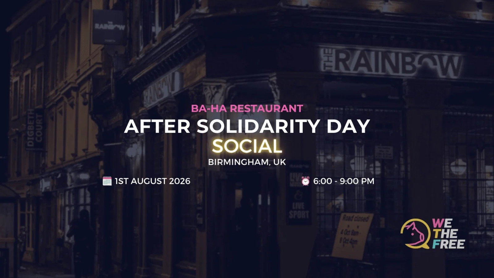 WTF: Birmingham, England - Solidarity Day Social, August 1st, 2026