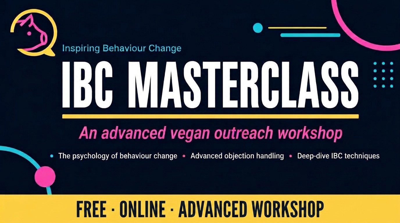 Vegan Outreach Masterclass | Inspiring Behaviour Change | November 10th | European Timezones | CET