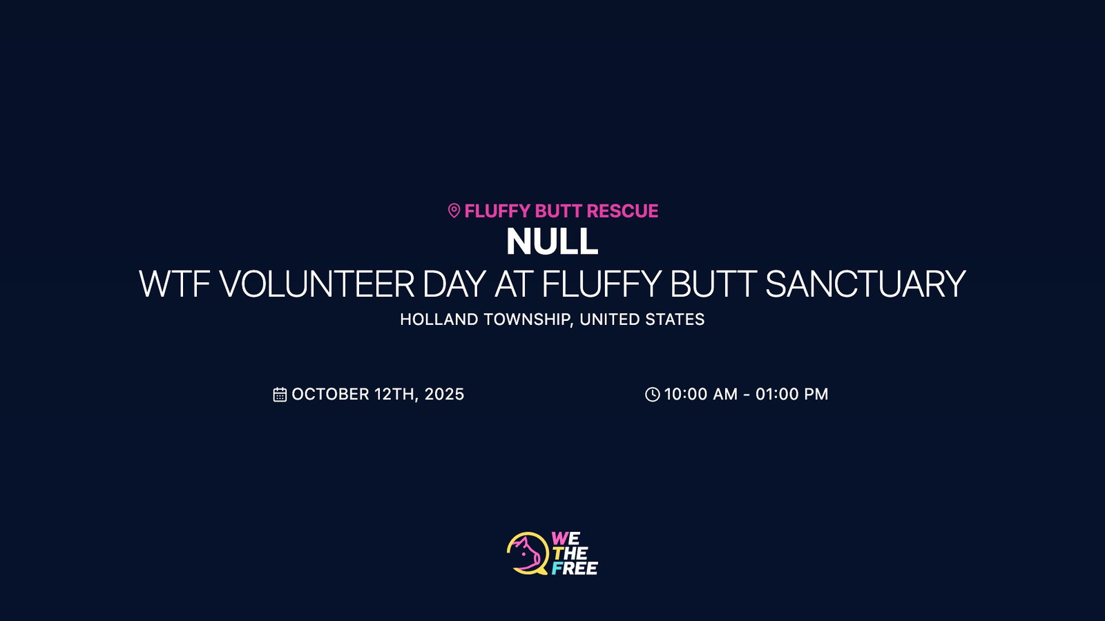 WTF Volunteer Day at Fluffy Butt Sanctuary