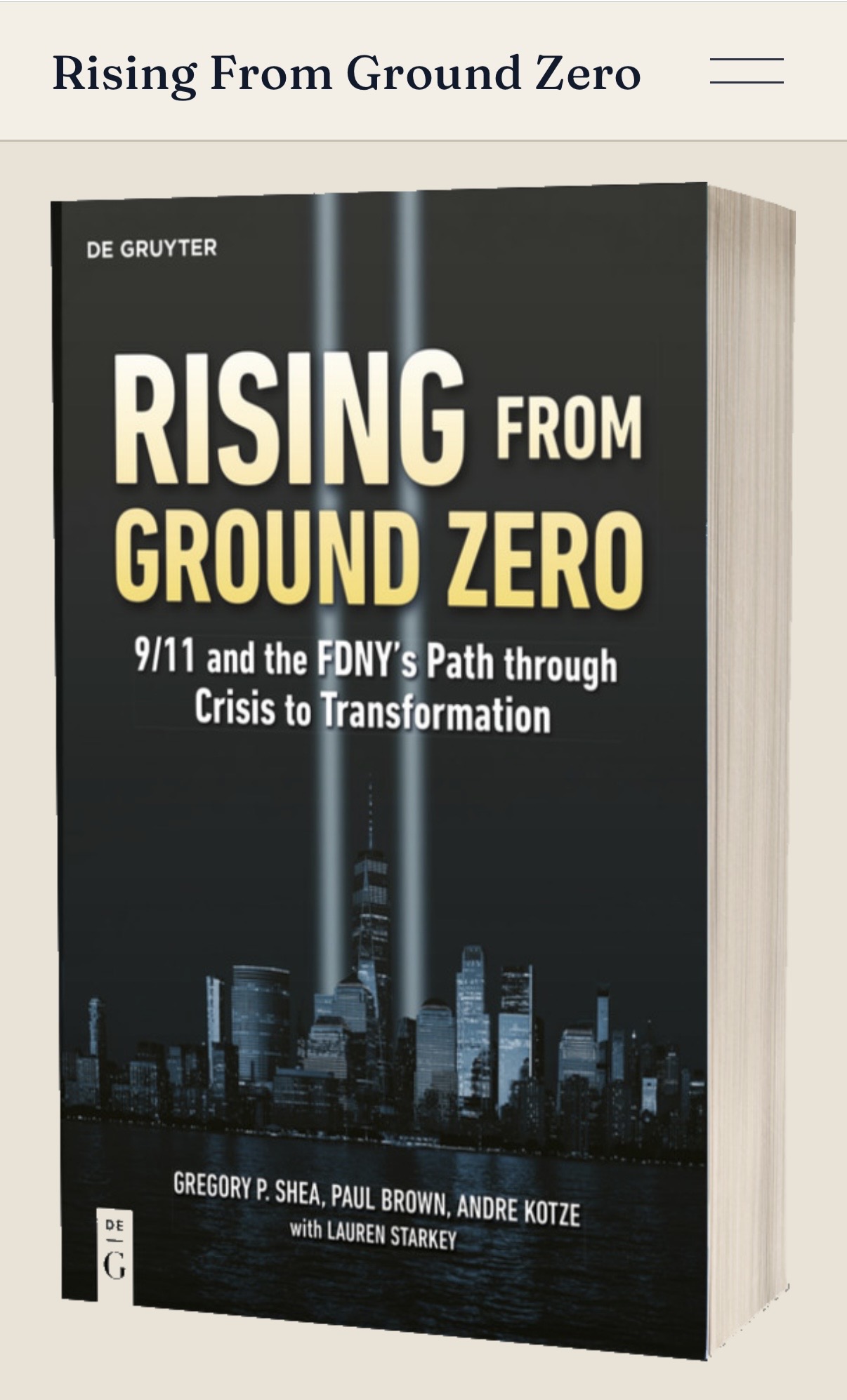 Rising From Ground Zero: FDNY Path Through Crisis and Transformation