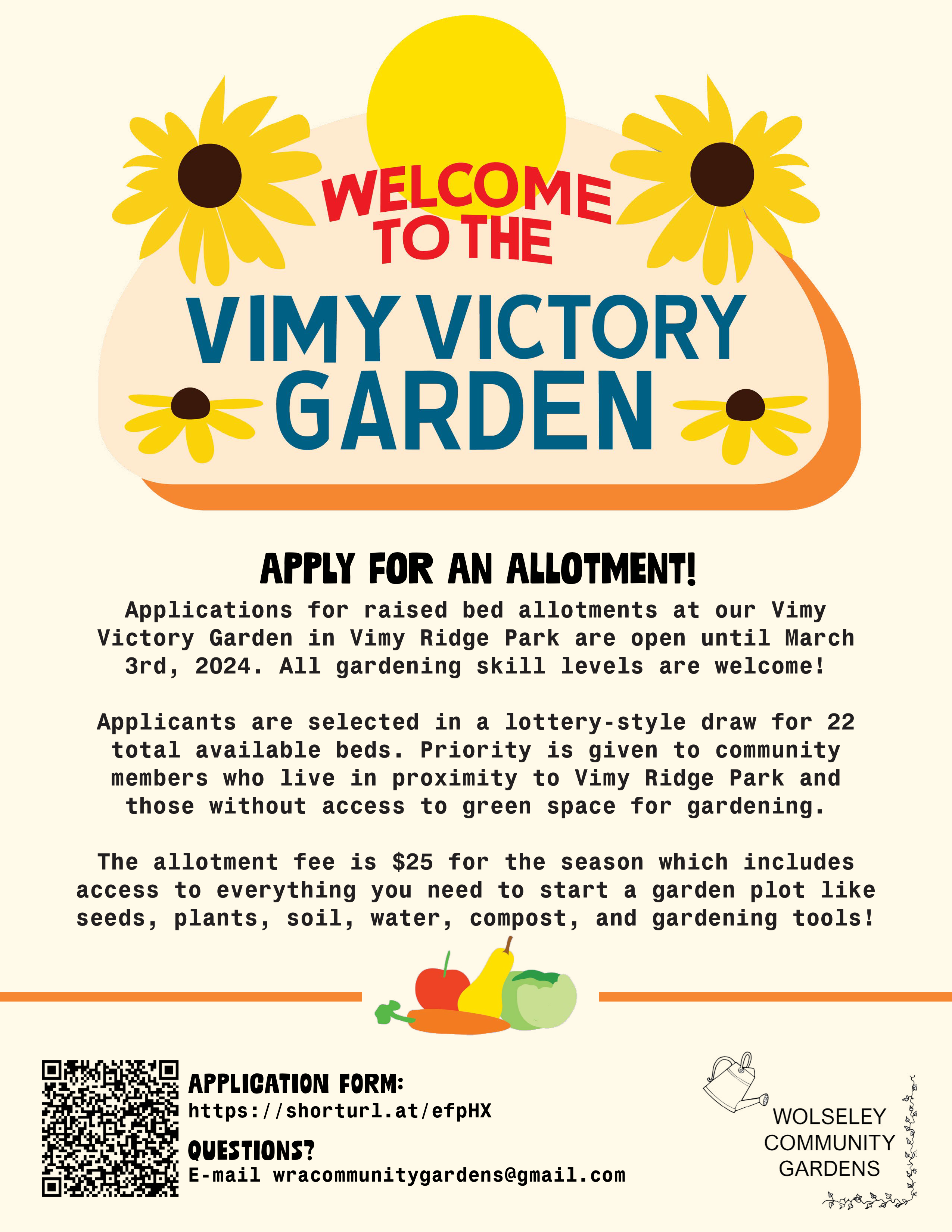 Vimy Garden Application  Poster 2024