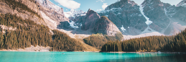 A view of Bow Lake in Canada's Rocky Mountains