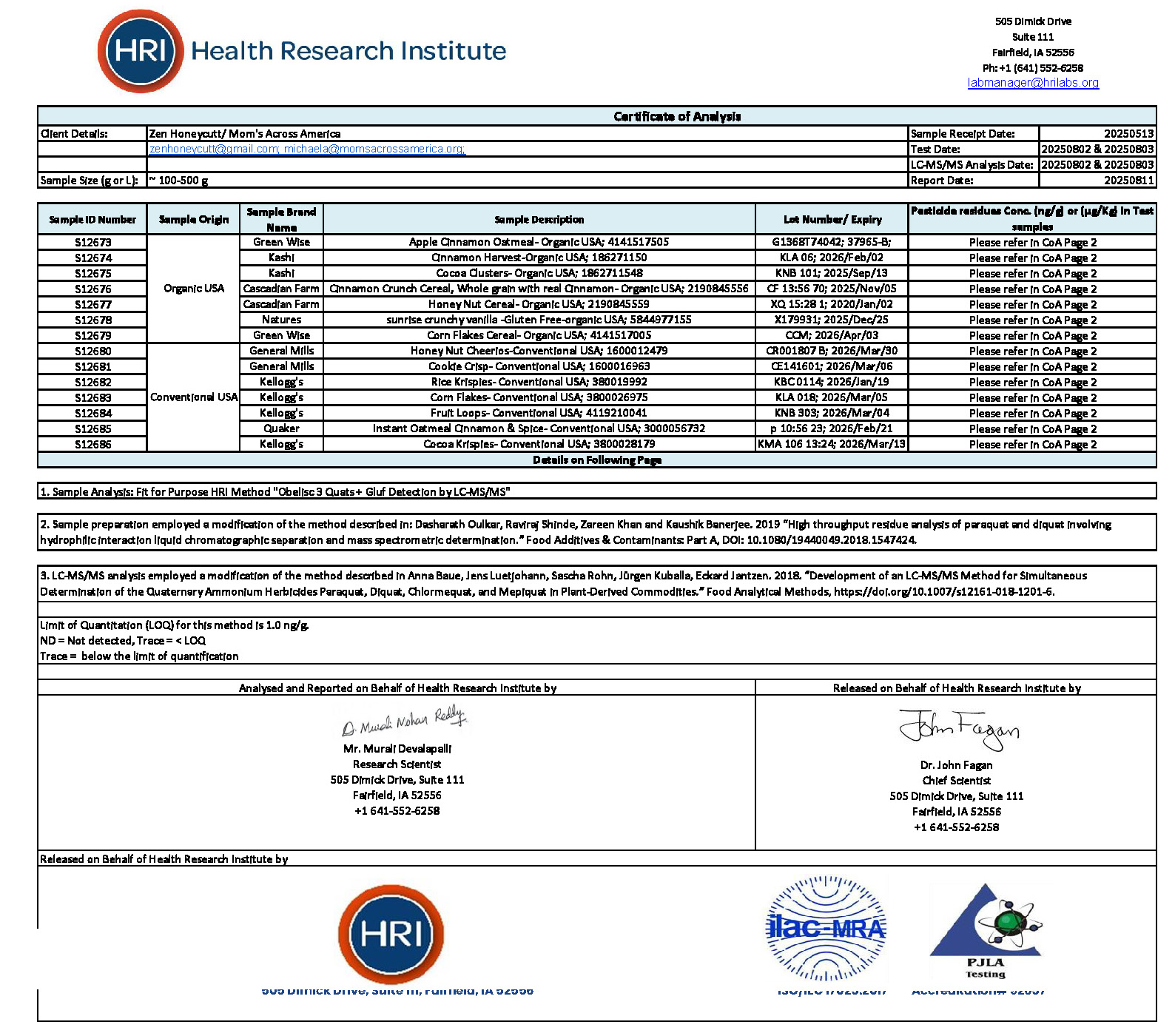 20250811-MAA-Cereal_Samples-Quats_testing_report-CoA_Page_1.jpg