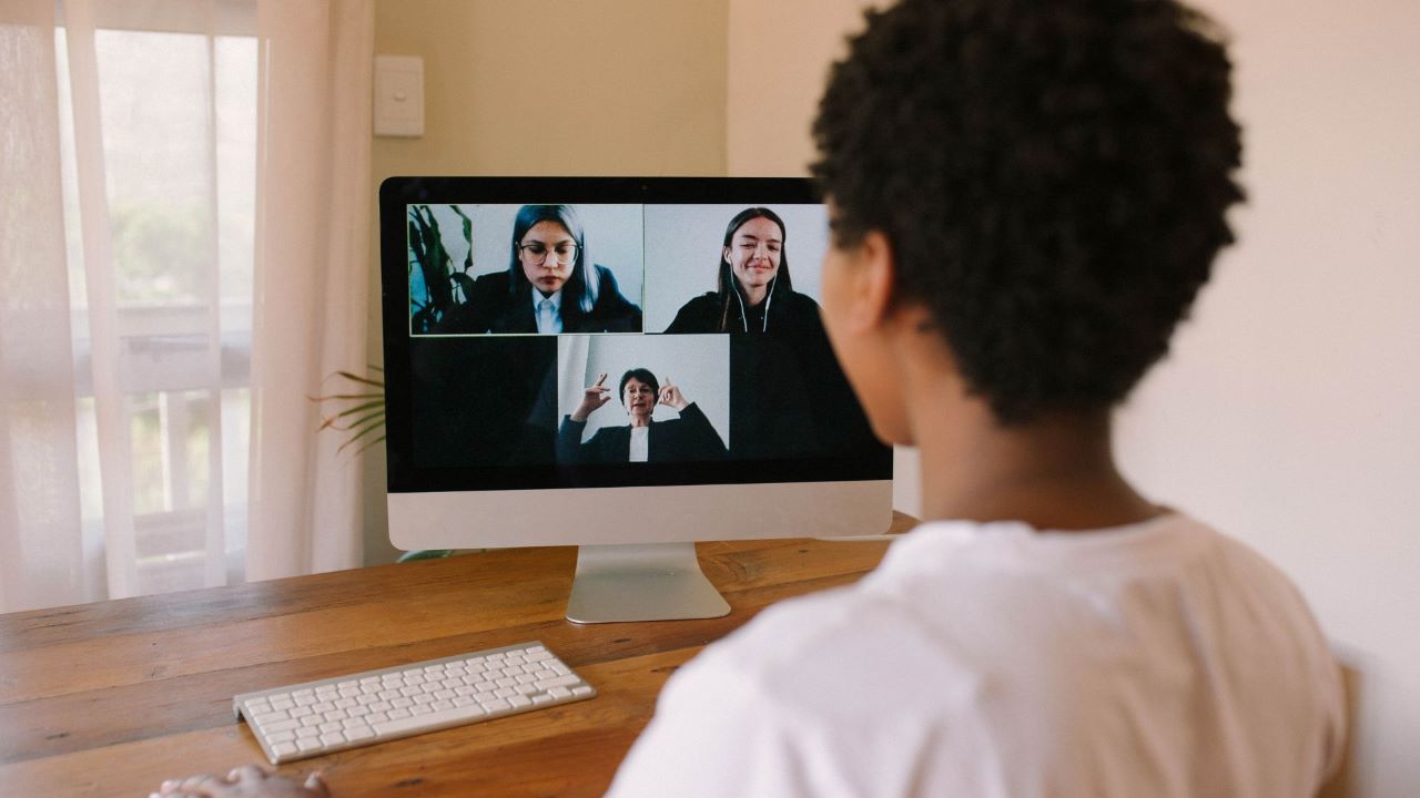 woman on computer