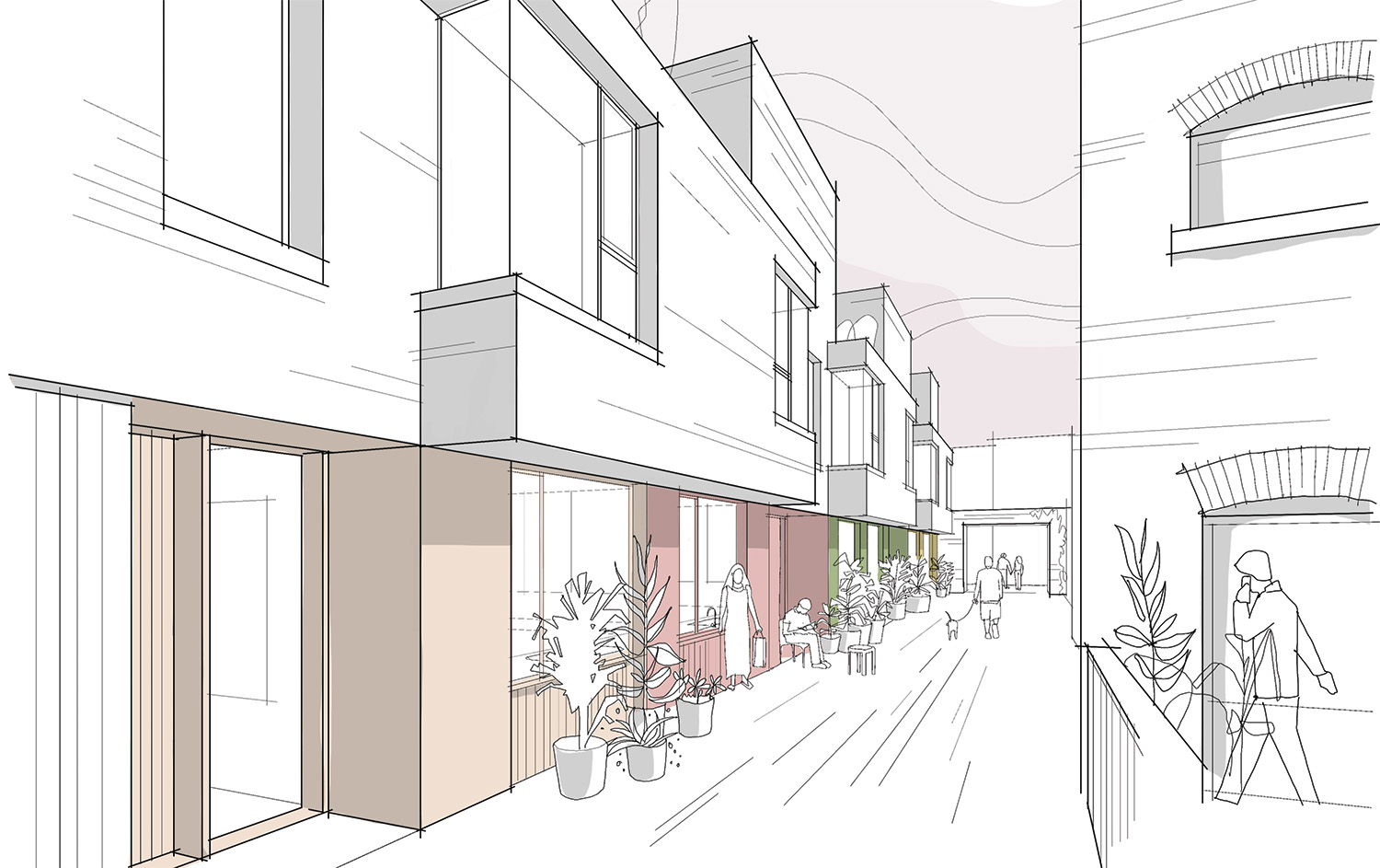 a view of the proposals looking back towards Keith Grove