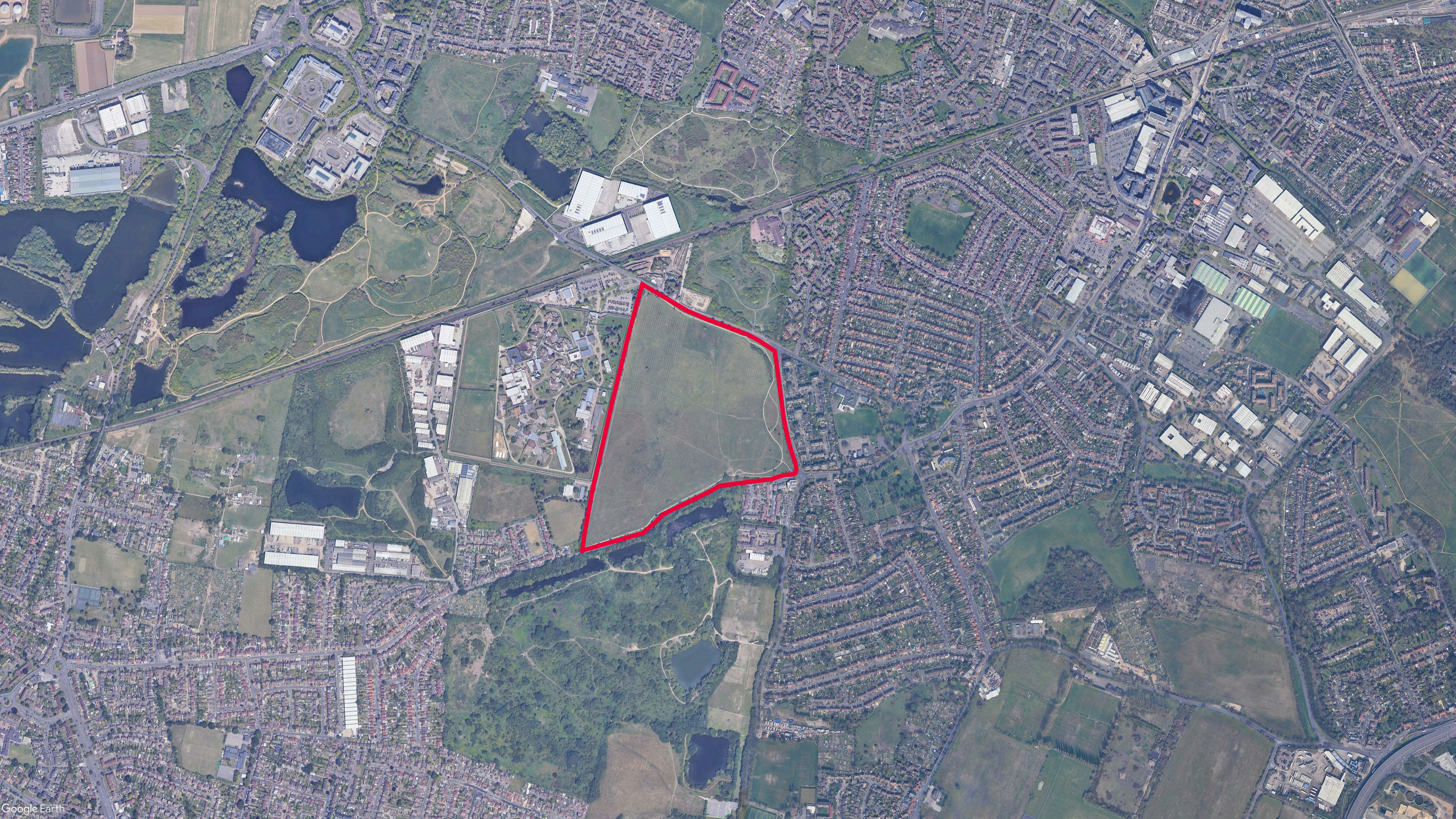 Map showing the residential masterplan site