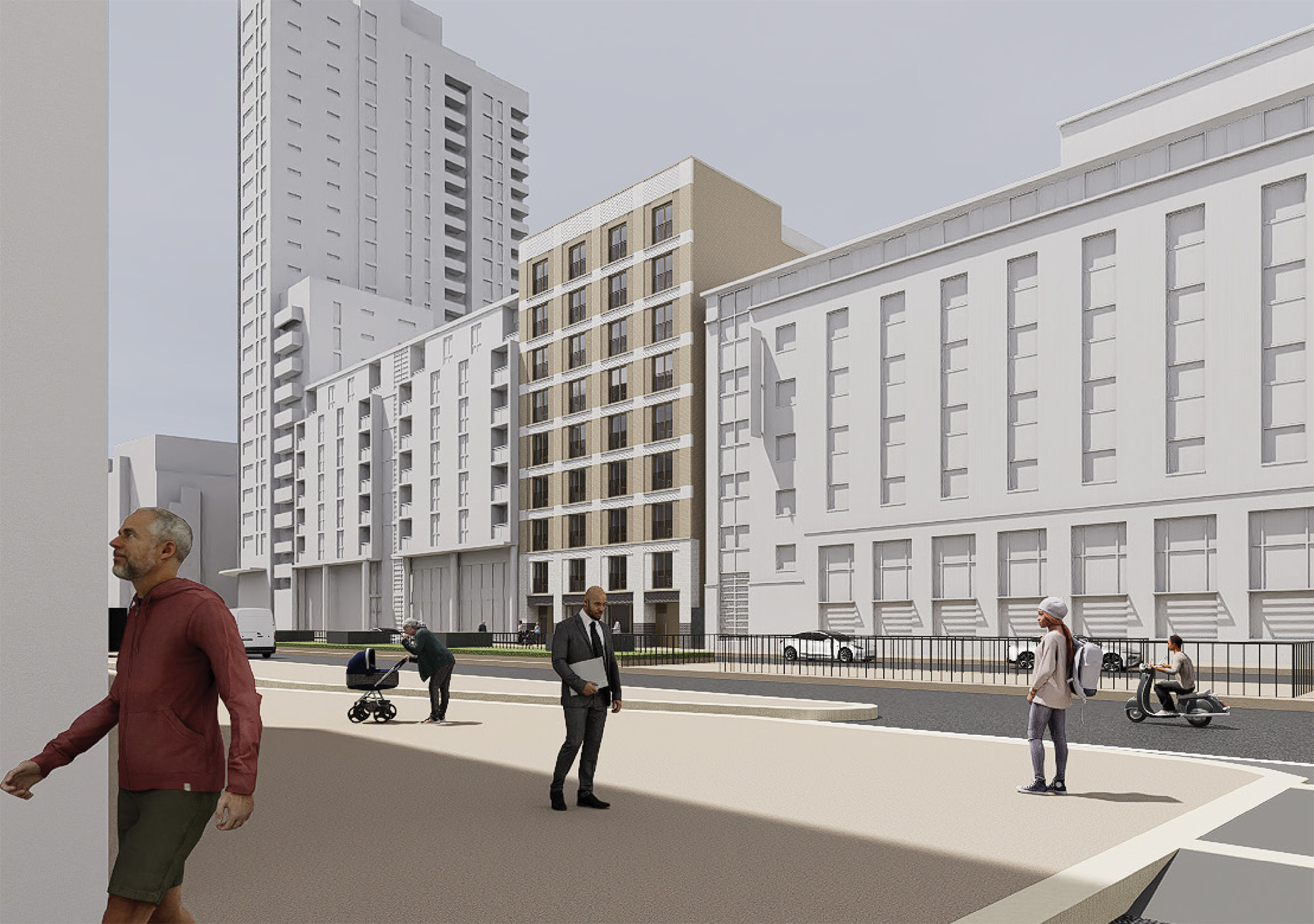 Computer-generated view of the proposed building from Stratford High Street