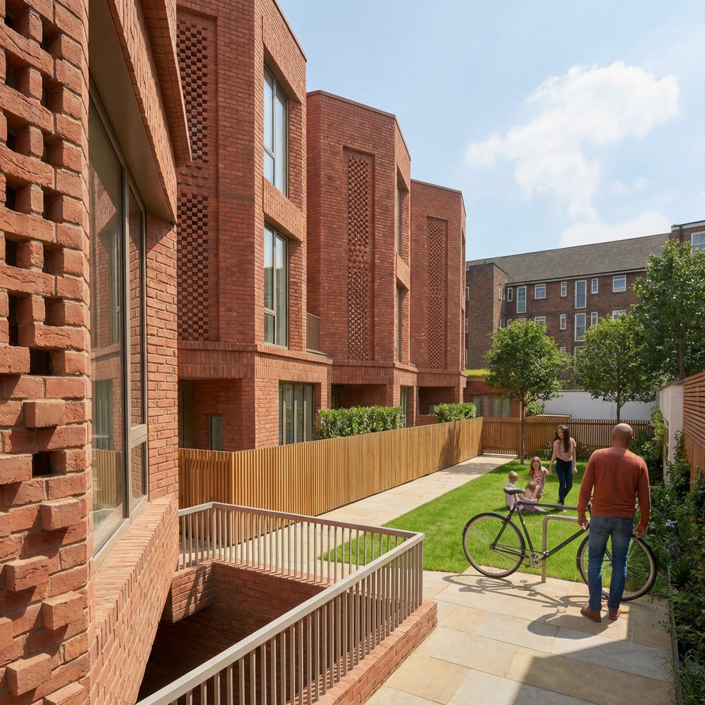 The townhouses to the rear