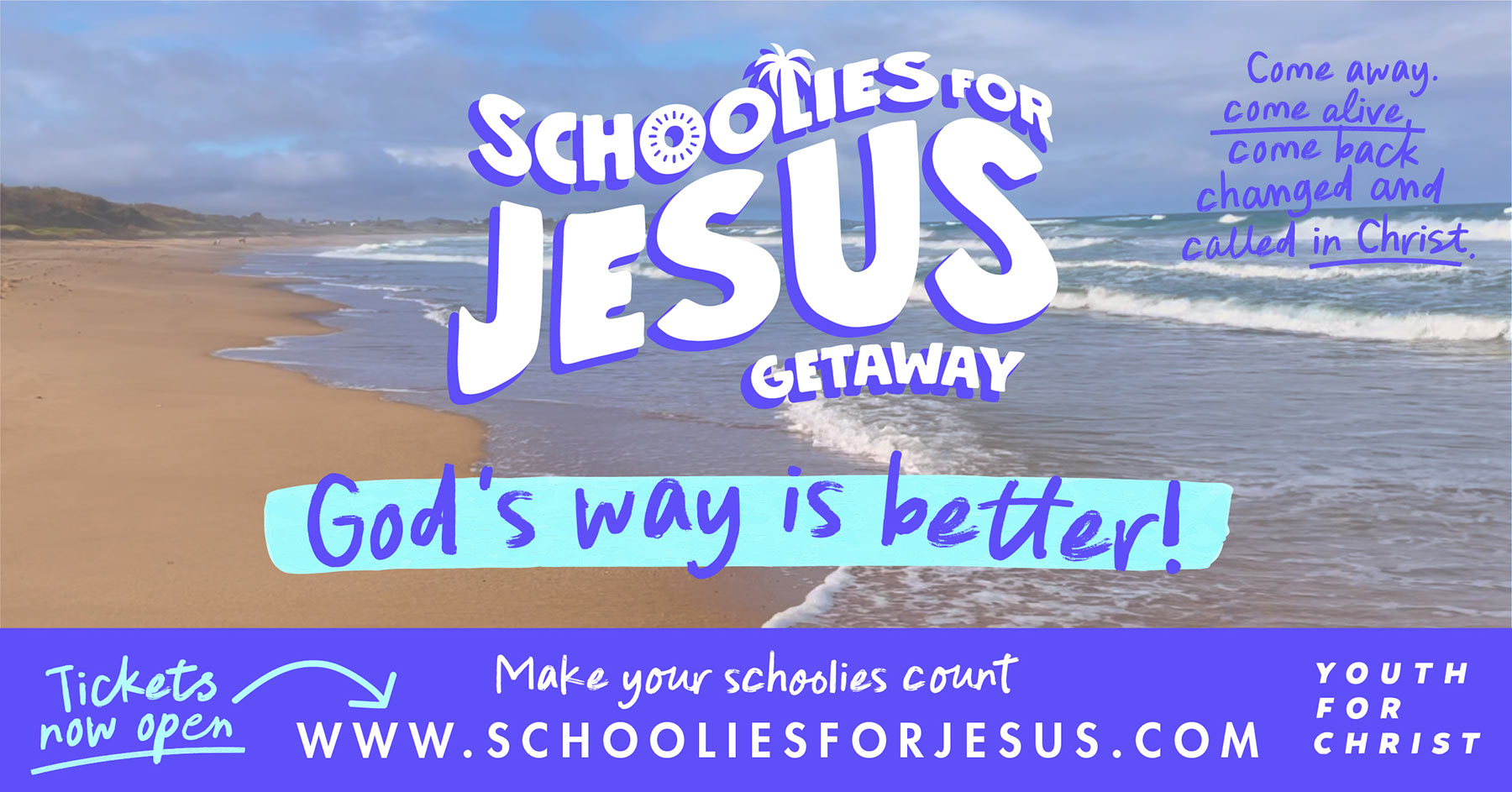 Schoolies for Jesus Getaway|Celebrate finishing school with an epic week of fun in the sun, worship, adventure and purpose.|Learn More