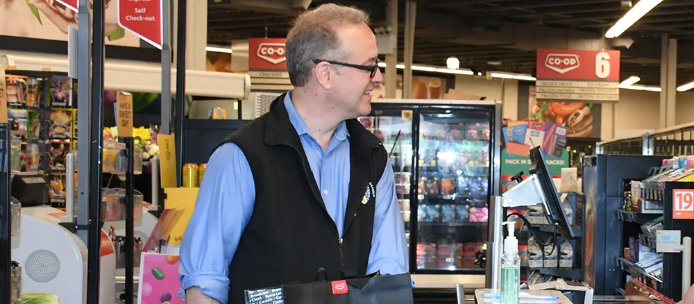 Zeb at Co-op Grocery